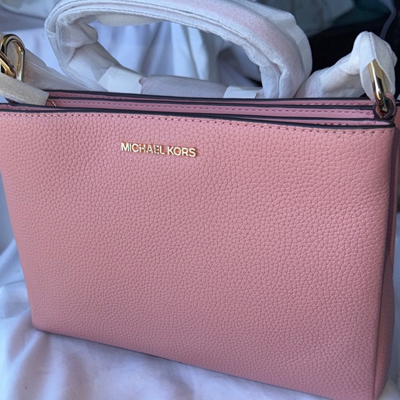 Michael Kors Handbags - NWT - Michael Kors Blush Pink Pebbled Satchel Crossbody.